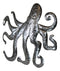 Silver Nautical Marine Deep Sea Octopus Tentacles Metal Wall Decor Plaque 31"L