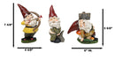 Set of 3 Forest Mischief Bad Naughty Gnomes Drunk Peeing and Pranking Figurines