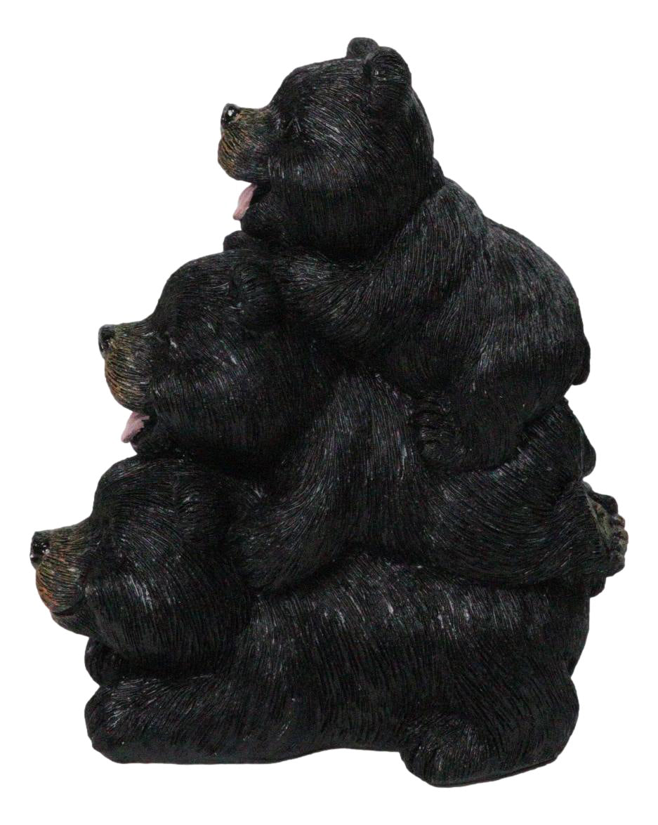 Cabin Companion Playful Black Bear Totem Figurine 3 Stacked Bears Wildlife