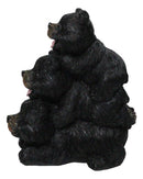Cabin Companion Playful Black Bear Totem Figurine 3 Stacked Bears Wildlife