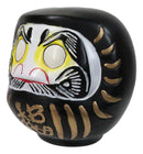 Black Talisman of Stability Japanese Zen Daruma Figurine With Unpainted Eyes