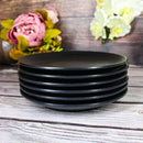 Pack Of 6 Black Silk Melamine Round Appetizer Dessert Side Dishes Plates 7"D