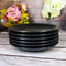 Pack Of 6 Black Silk Melamine Round Appetizer Dessert Side Dishes Plates 7"D