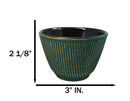 Pack Of 4 Green With Gold Hues Cast Iron Tetsubin Textured Tea Cups 3oz