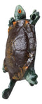 Nautical Sea Turtle Tortoise Cast Iron Rustic Verdigris Wall Hooks Set Of 2