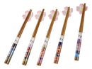 5 Pairs Of Pink Cherry Blossoms Sakura Ceramic Rests With Wooden Chopsticks Set