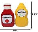 All American Red Ketchup And Yellow Mustard Ceramic Salt And Pepper Shakers Set