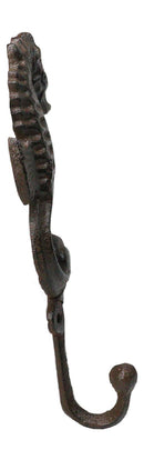 Pack of 2 Marine Ocean Nautical Seahorse Wall Cast Iron Rustic Coat Hooks