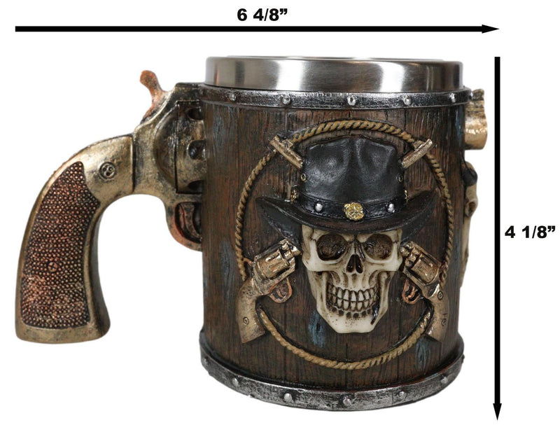 Rustic Western Wild West Captain Sheriff Cowboy With Cow Skull Coffee Mug Cup