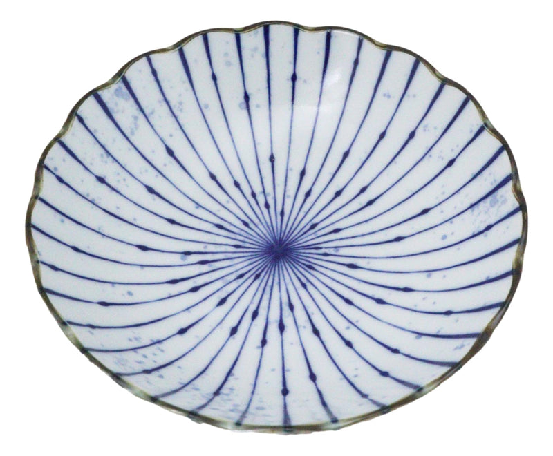 Pack Of 6 Fubuki Tokusa Made In Japan Round Flair Deep Plates Shallow Bowls 15oz