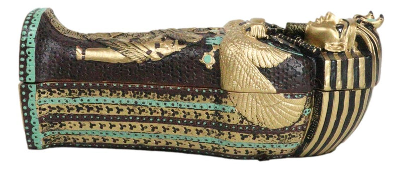 Egyptian King Tutankhamun Pharaoh Sarcophagus Coffin With Mummy Figurine Set
