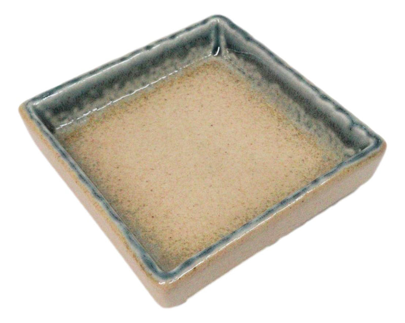 Set Of 6 Blue River Ao Nagashi Art Ceramic Square Condiment Sauce Dishes 2oz