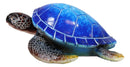 Nautical Ocean Blue Giant Sea Turtle Swimming Bobblehead Figurine Tortoise