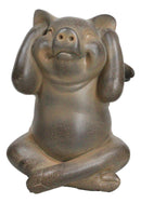Rustic Country Angel Winged Pigs in See Hear Speak No Evil Poses Figurines Set