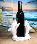Antique White Ocean Marine Great White Sharks Rising Above Water Wine Holder