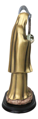 Gold Robe Santa Muerte With Scythe Patroness Of Wealth Decorative Figurine 12"H