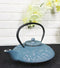 Royal Blue Ocean Sea Waves Cast Iron Tetsubin Teapot With Enamel Liner