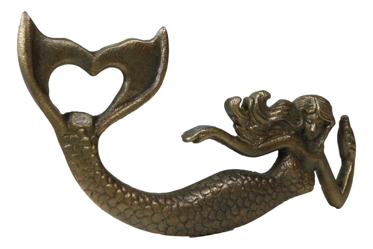 Rustic Cast Iron Metal Sea Coastal Siren Mermaid Hand Beer Bottle Cap Opener