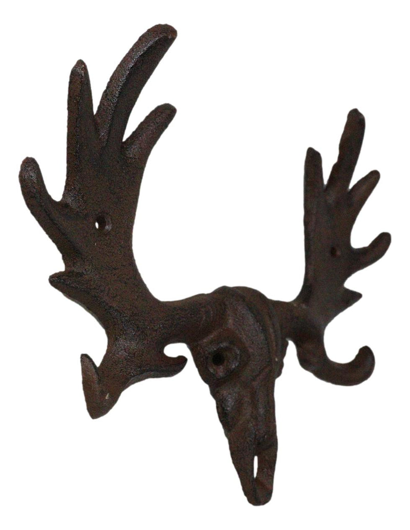 Cast Iron Western Rustic Bull Moose Head Wall Double Hooks For Keys Leashes Hats