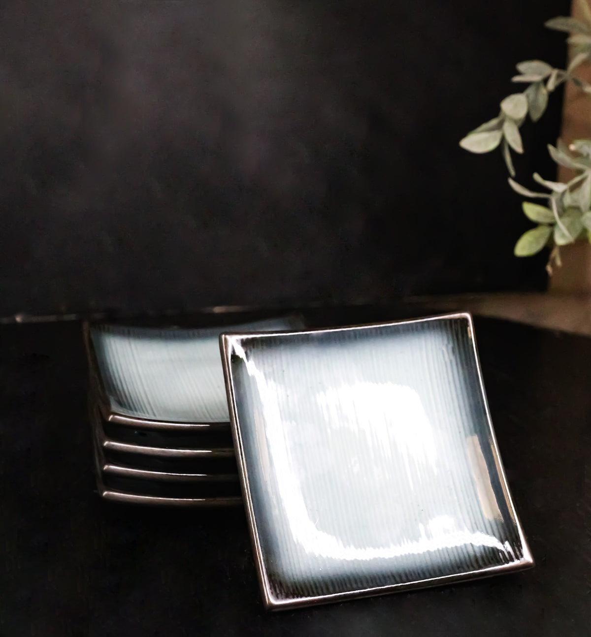 Pack Of 5 Blue Sky Stars Seikai Collection Square Appetizer Dessert Salad Plates