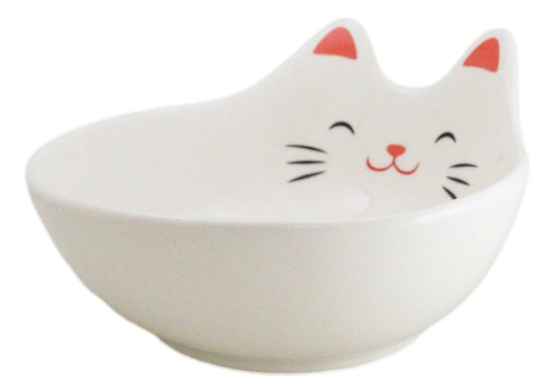 Pack Of 4 Maneki Neko Lucky Cat Small 4.75" D Appetizer Coupe Plate Dish Bowls