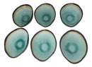 Pack Of 6 Green Crackle Midori Kannyu Wavy Round Condiment Sauce Dishes 2oz