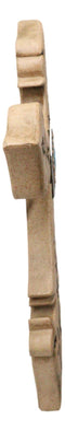 Southwestern Rustic Aztec Vectors Turquoise Diamond Cream Wall Cross Figurine