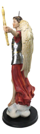 Archangel Saint Michael Holding Sword And Scroll Figurine Brass Name Base 13"H