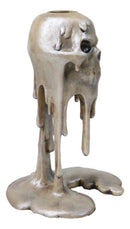 Wick of The Damned Melting Skull Brown Candlestick Taper Candle Holder FIgurine