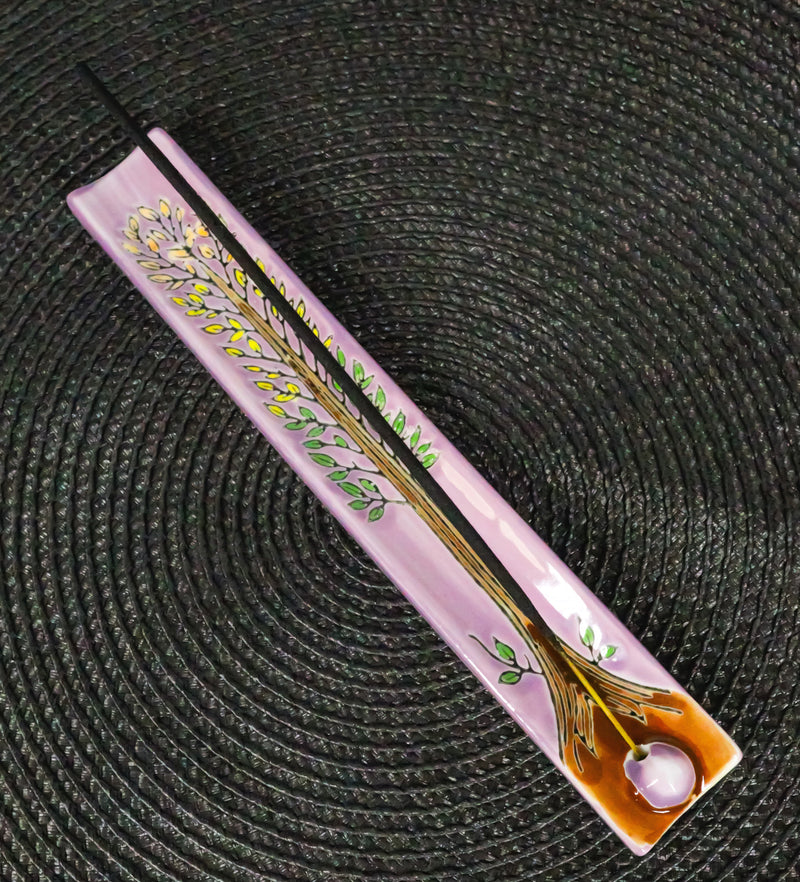 Wicca Sacred Symbols Celtic Tree of Life Yggdrasil Ceramic Long Incense Holder