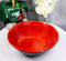 Set Of 6 Red And Black Round Medium Pasta Soup Salad Rice Melamine Bowls 9"D