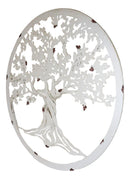 White 24"D Oversized Celtic Tree of Life Medallion Metal Wall Circle Plaque