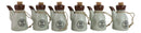 Shoyu Calligraphy White Tenmoku Porcelain Soy Sauce Dispenser Flask 7oz Set Of 6