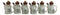 Shoyu Calligraphy White Tenmoku Porcelain Soy Sauce Dispenser Flask 7oz Set Of 6