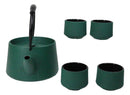 Green Modern Straight Edge Tetsubin Cast Iron Teapot 33oz And 4 Tea Cups Set