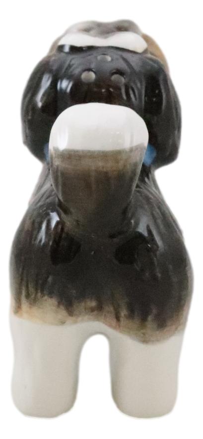 Animated Puppy Dog Shih Tzu Kitchen Salt And Pepper Shakers Ceramic Figurine Set - Ebros Gift