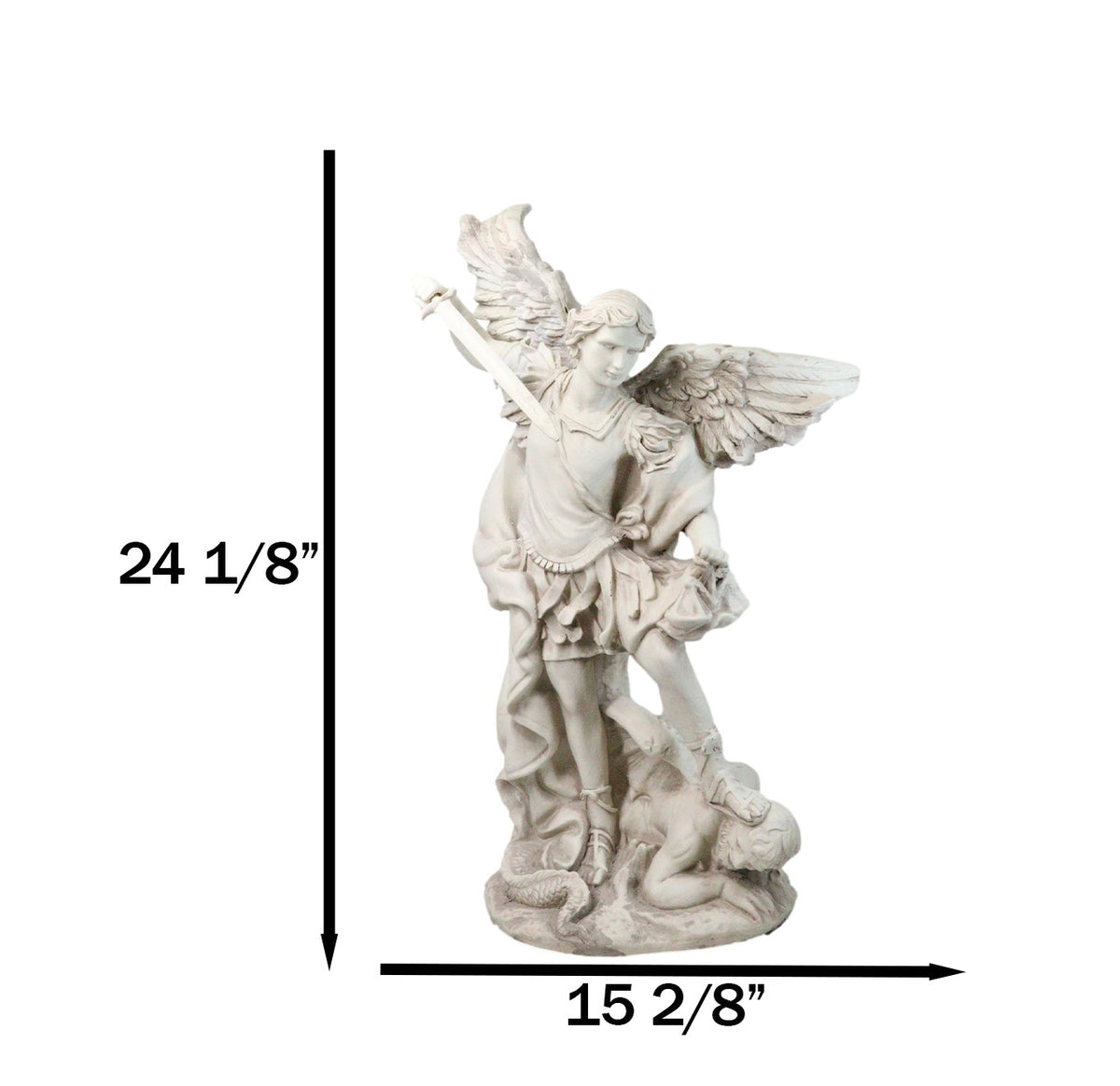 Catholic Church Archangel Saint Michael With Sword Large Outdoor Statue 24"H - Ebros Gift