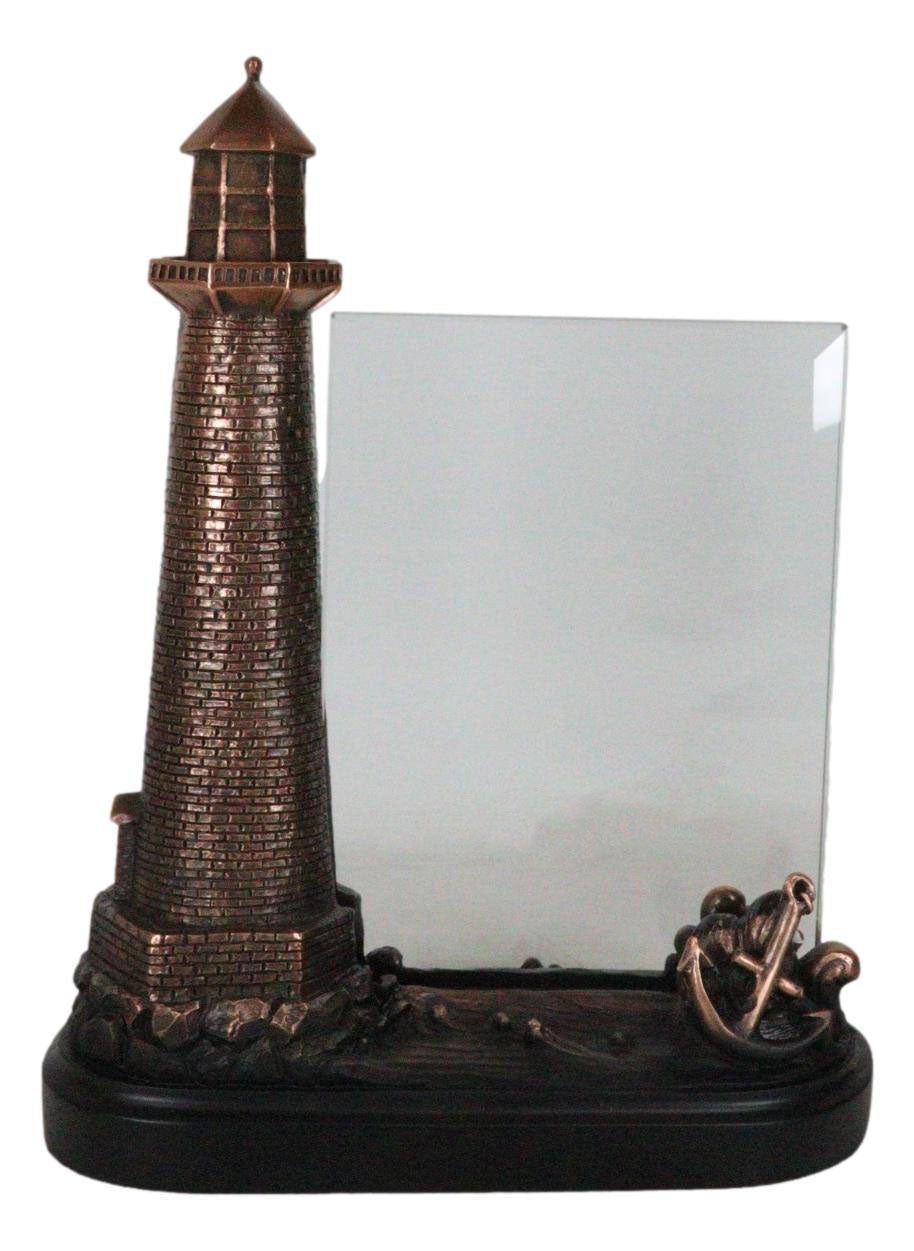 Nautical Marine Lighthouse And Ship Anchor 5"X7" Glass Photo Frame Figurine