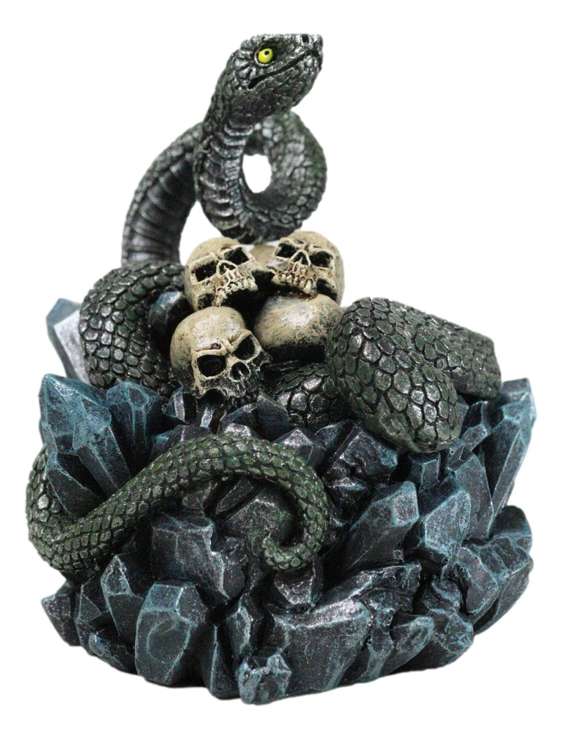 Coiled Attacking Snake On Mound of Skulls at Crystal Rock Quarry Figurine