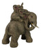 Safari Savanna Whimsical Elephant Father And 2 Calves On Piggyback Figurine 5"H