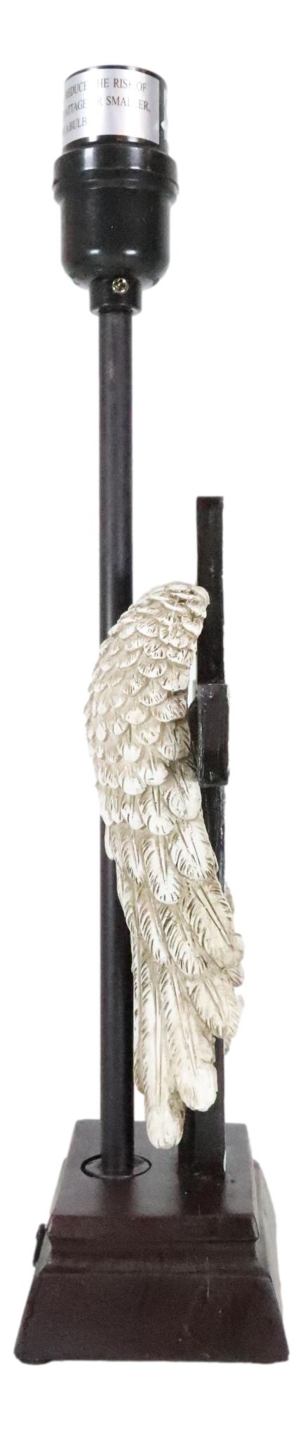 Country Rustic Western Old Faithful American Flag Silver Angel Wings Table Lamp - Ebros Gift