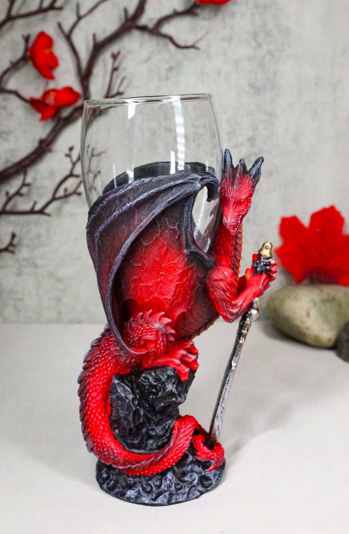 Ruth Thompson Elemental Dragon Widow Blade Sword Glass Wine Goblet Chalice Cup