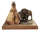 Southwest Legacy Series American Buffalo Prairie Scene Bison & Teepee Figurine