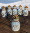 Pack of 6 Porcelain White Brown Reed Soy Sauce Vinegar Oil Dispenser Flask 7oz