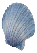 Ocean Nautical Marine Beach Aqua Blue Scallop Sea Shell Wall Plaque Decor 8.25"L