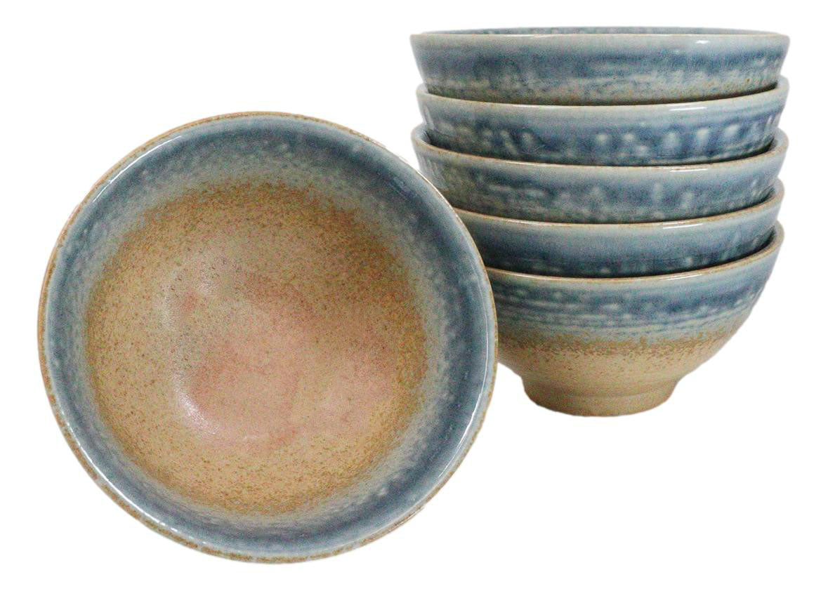 Pack Of 6 Blue River Ao Nagashi Collection Small Rice Soup Appetizer Bowls 10oz