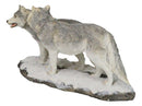 Winter Woodlands Moon Twilight Romance Arctic Snow Wolf Couple Figurine 11.5"L