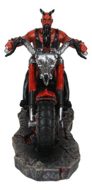 Red Inferno Devil Demon Motorcycle Chopper Biker With Pentagram Jacket Figurine