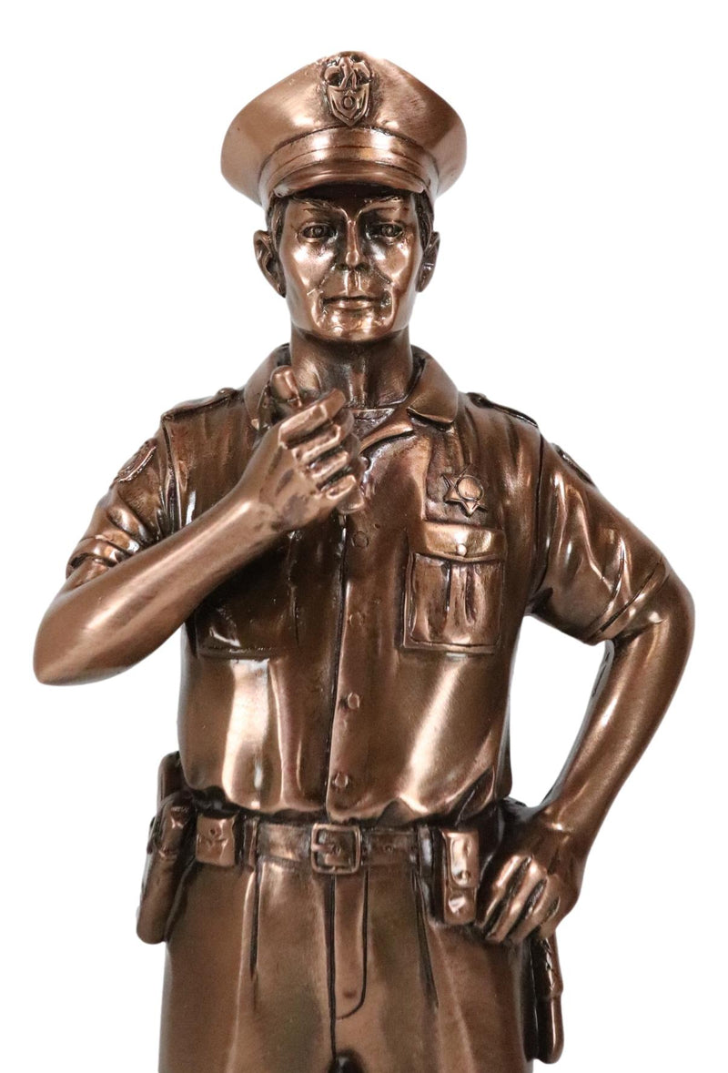 Ebros Police Man Officer Cop in Uniform Statue with Trophy Base 12" H