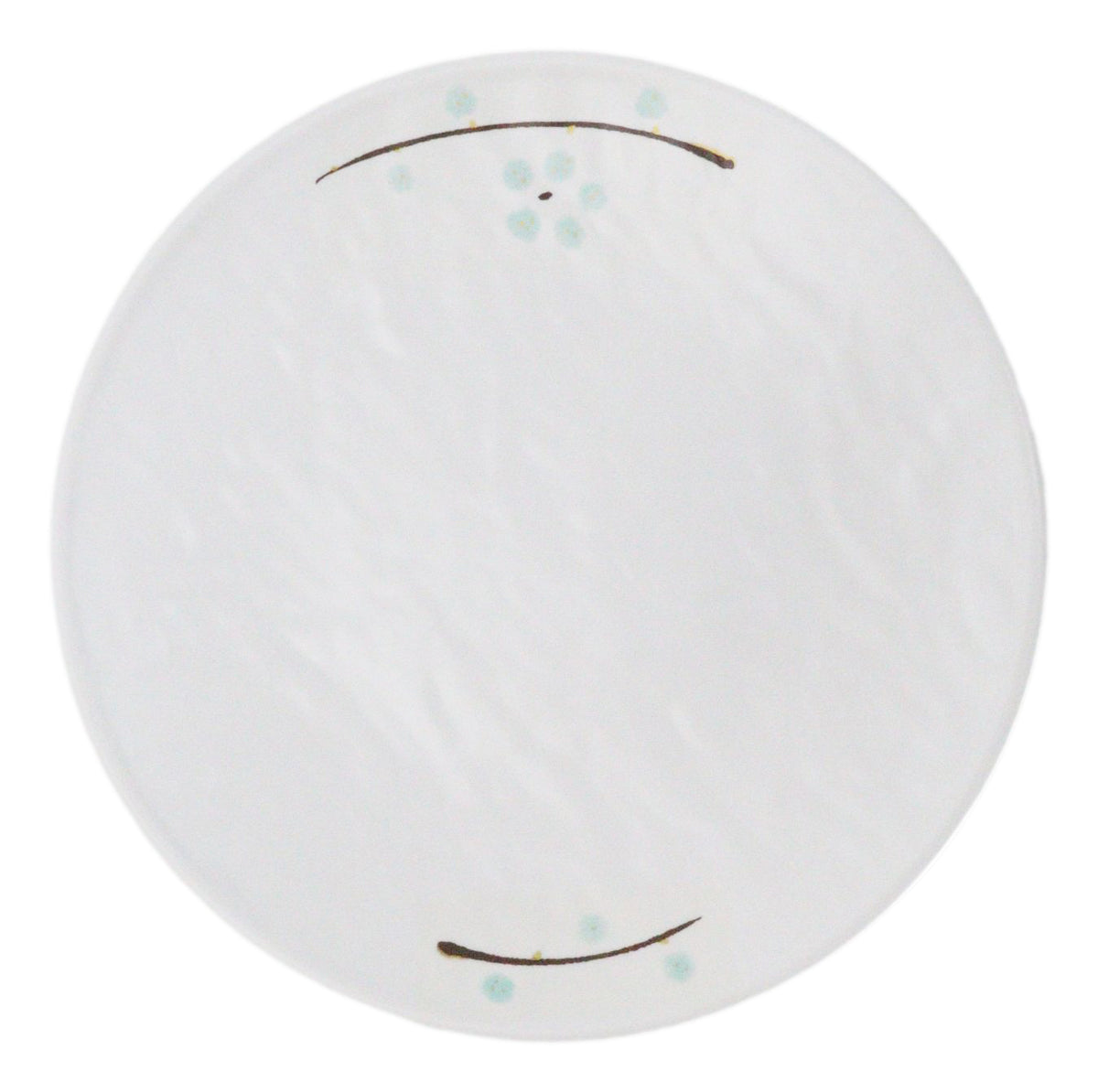 Set Of 6 Modern Yukino Hana Snowflakes Melamine Round Entree Dinner Plates 9"D